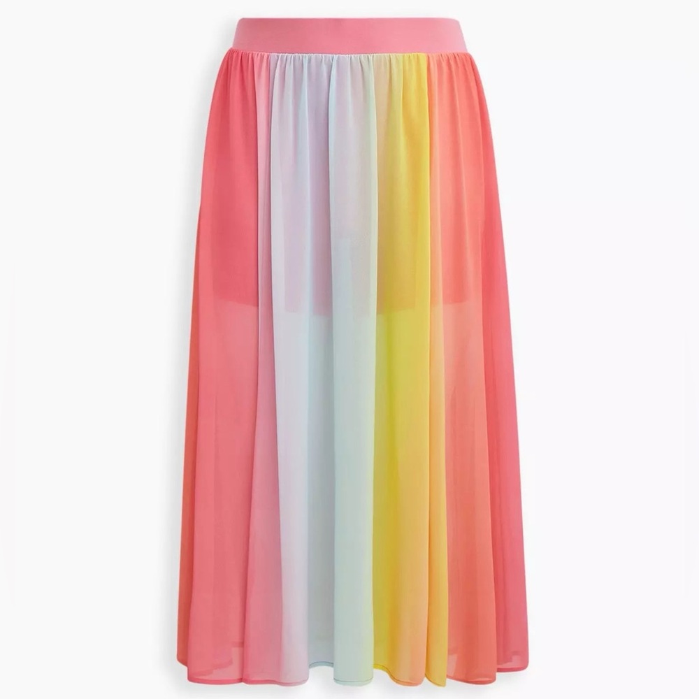 NWT Torrid Pastel Stripe Chiffon High Waisted Skirt - Torrid Size 3 (22-24, 3X)